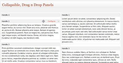 Collapsible Drag & Drop Panels