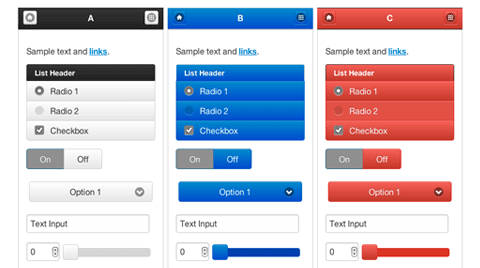 jQuery Mobile Bootstrap Theme