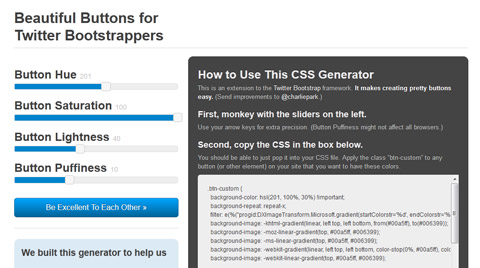 Twitter Bootstrap Button Designer